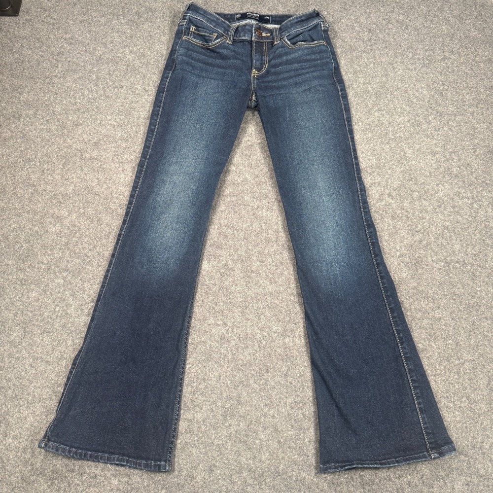 Hollister Low Rise Bootcut Jeans Dark Wash Classic Stretch 00S W24S 00 24 short